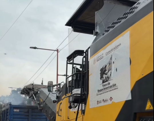 Avanza el Tren de Pavimentación en Valle de Chalco