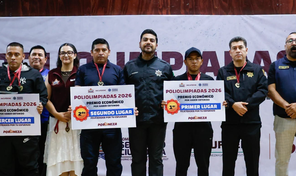 Premian a los ganadores de las Poliolimpiadas en Nezahualcóyotl