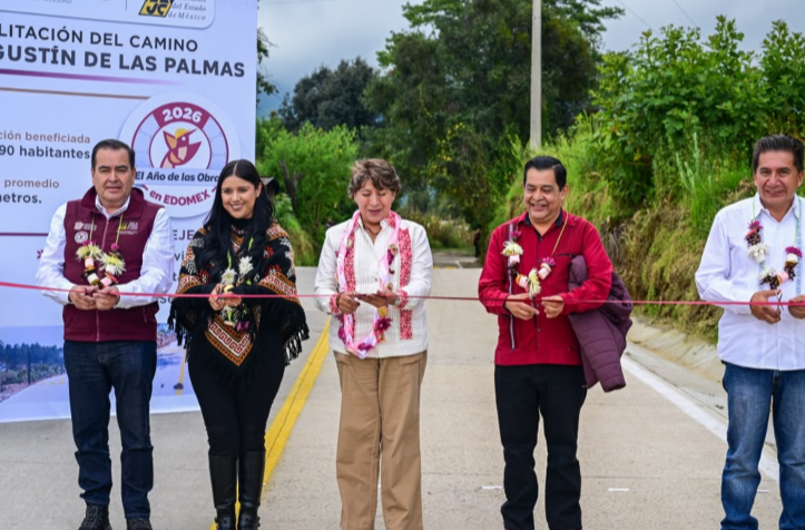 Gobernadora Delfina Gómez entrega obra vial en Donato Guerra