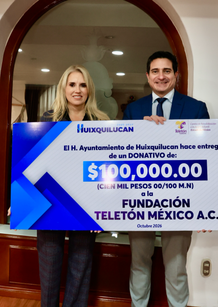 Huixquilucan dona $100 mil al Teletón