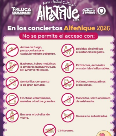 Toluca anuncia restricciones para conciertos del Alfeñique