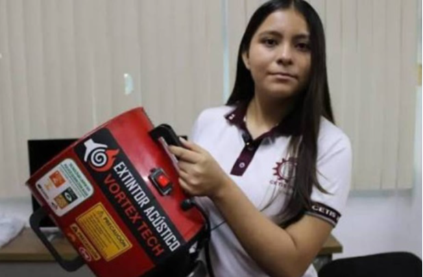 Estudiante mexicana gana oro por extintor acústico
