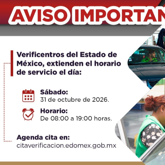 Amplían horario de verificentros en el Edoméx este sábado 31 de octubre