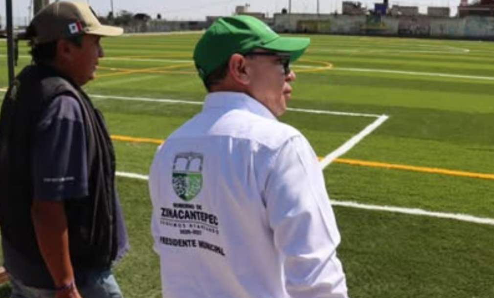 Supervisan la nueva Unidad Deportiva en Zinacantepec