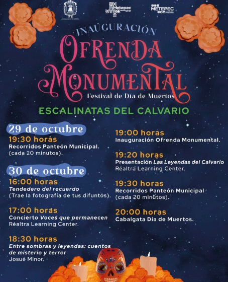Metepec alista ofrenda monumental por Día de Muertos