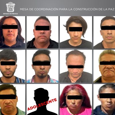 Detienen a 12 integrantes de cuatro células delictivas en Huehuetoca, Tultepec, La Paz y Almoloya de Juárez