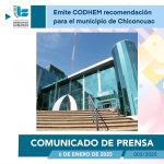 Emite CODHEM recomendación para el municipio de Chiconcuac